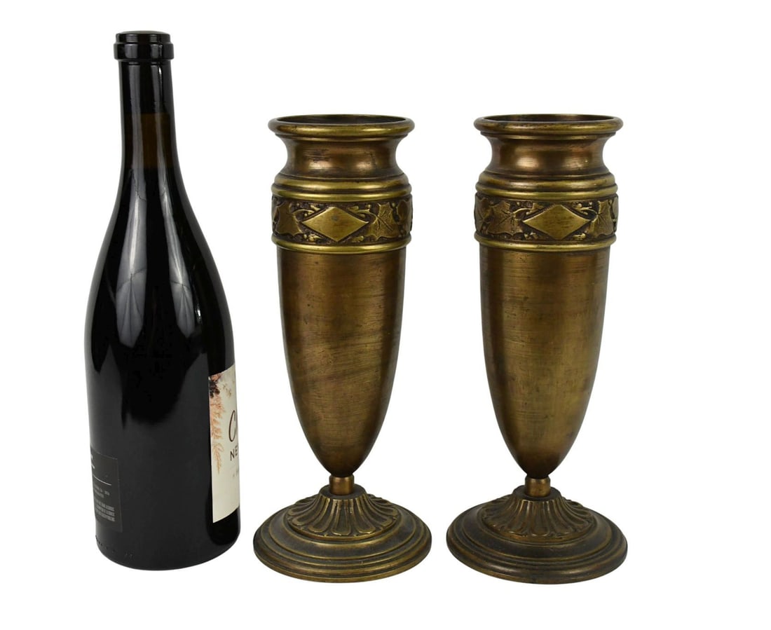 Pair Bronze Urn/Vase, 10"h x 4"d (1 of 5)