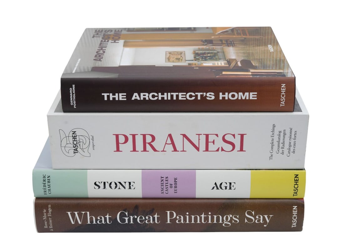 Lot of 4 Coffee Table Books Published by Taschen,  1 The Architect's Home, 2 Piranesi  The Complete (1 of 10)
