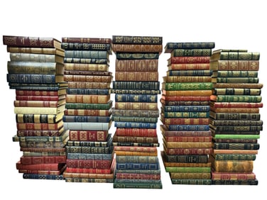 Lot of 113 Leather Bound and Hand Tooled Easton Press Library Books, Like New