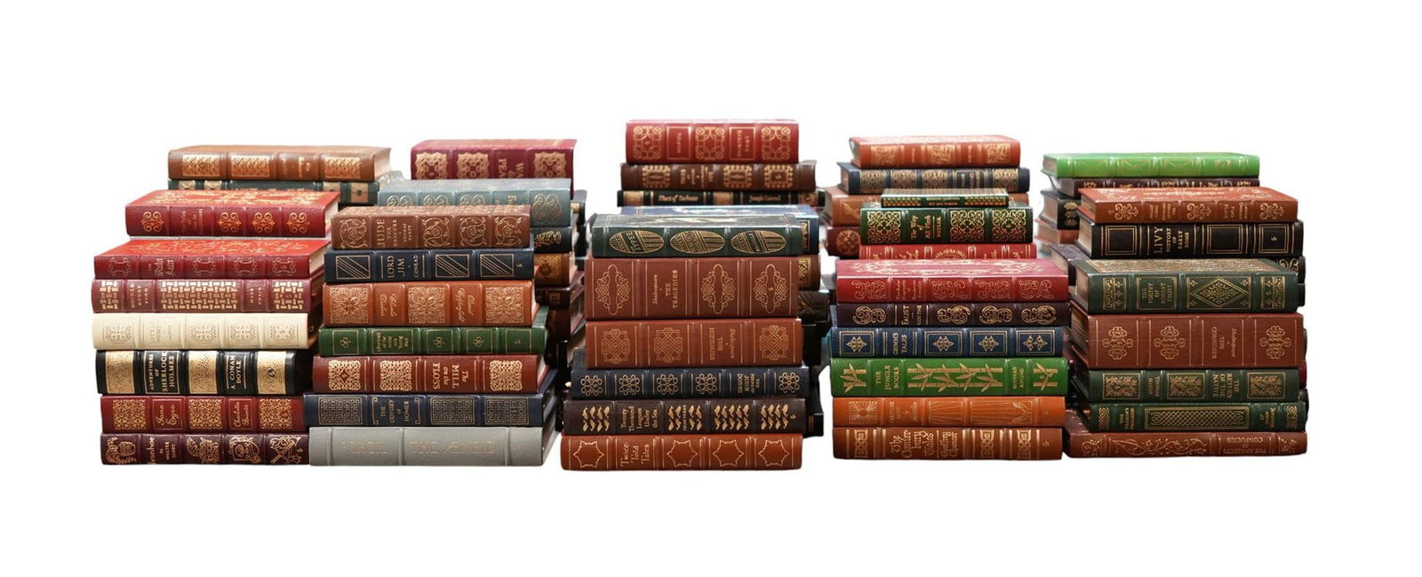 Lot of 113 Leather Bound and Hand Tooled Easton Press Library Books, Like New (1 of 17)