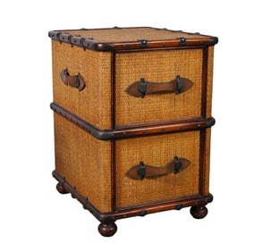 Woven Fiber 2 Drawer File Cabinet With Wood Banding, 30"H x 20.5"W x