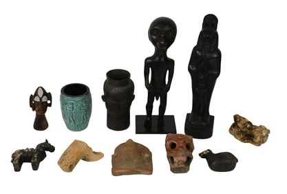 Grouping of Modern, Vintage & Ancient Multicultural Objects - Collection of ten assorted objects