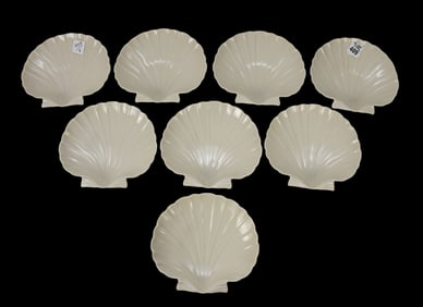 8 Lenox Shell Form Salad Bowls, 6 1/2"w