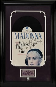 Madona Autograph, Autographed "Who's that Girl" Record Album nicely Matted and framed 31.5" x 21.5"