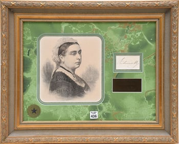 Queen Victoria (1819-1901) Original Signature with framed picture, has Walt Disney Worlds Letter of