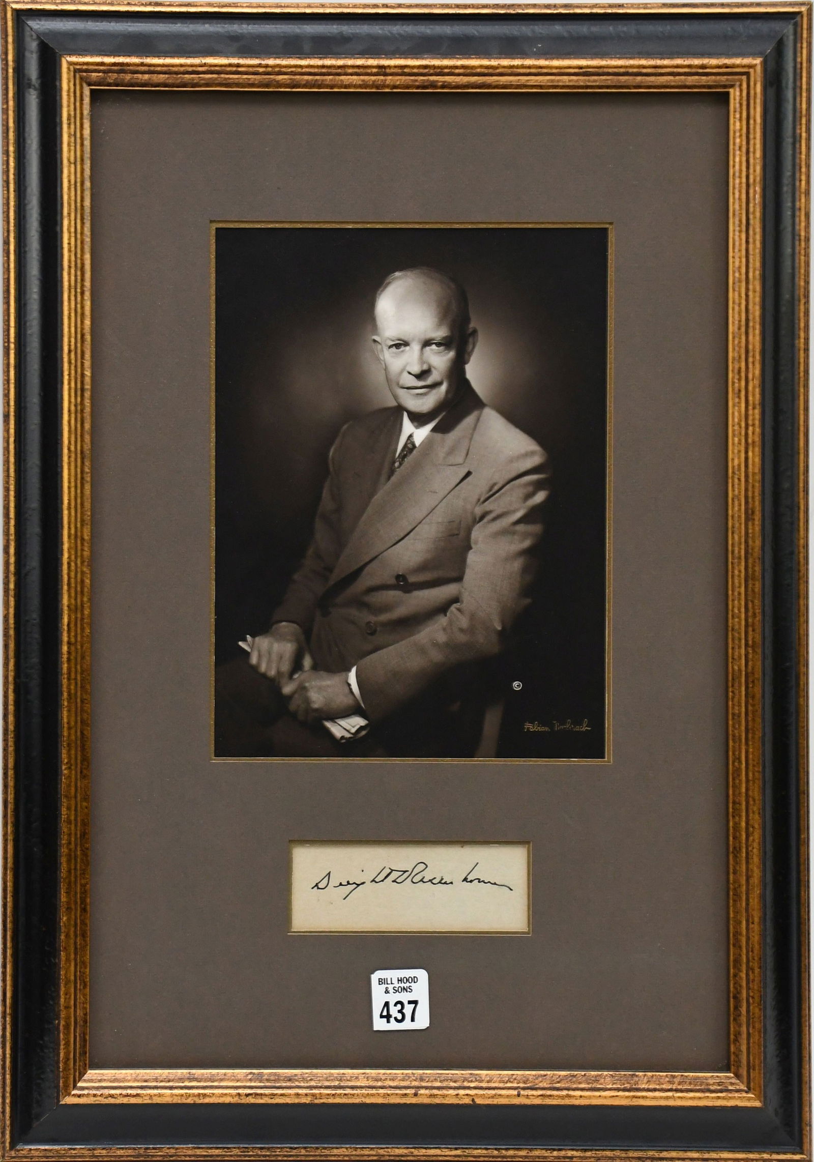 Dwight D. Eisenhower Signature with Photograph by Fabian Bachrach With Raptis Rare Books Certificate (1 of 6)
