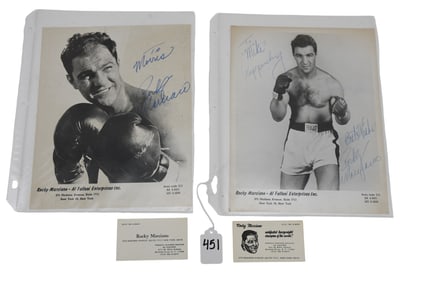 Two Rocky Marciano Signed Photos - Circa 1960s. Rocky Marciano (American, 1923-1969) professional