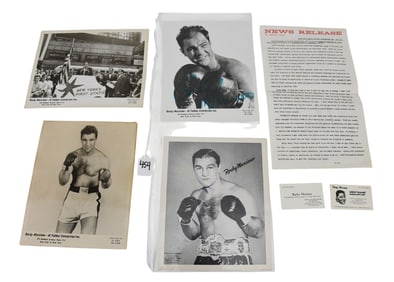 Rocky Marciano Promotional Photos, One Signed - Circa 1960s. Rocky Marciano (American, 1923-1969)