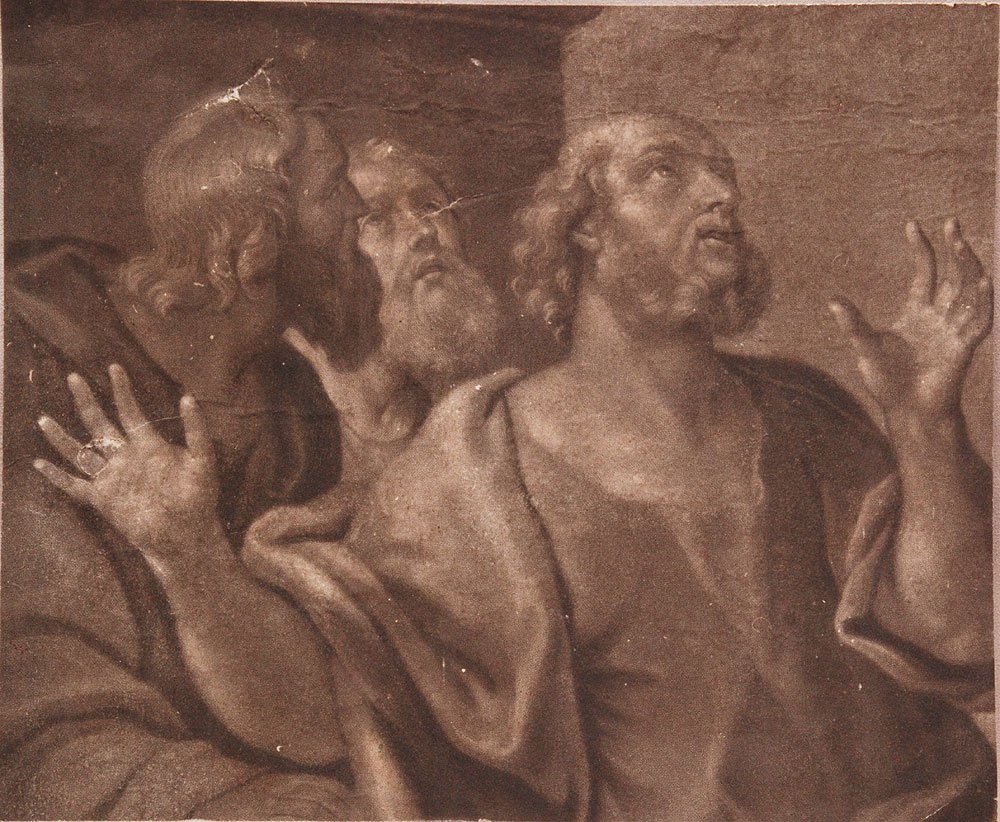 School of Bologna, Three Apostles, Charcoal, 18th c, 10: School of Bologna, Three Apostles, Charcoal, 18th c, 10" x 12"