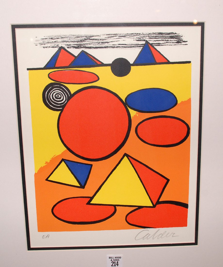 Alexander Calder, American (1898-1976) Pyramids Lithogr: Alexander Calder, American (1898-1976) Pyramids Lithograph, pencil signed & inscribed EA, sight size Height 13-1/2 in.; Width 10-1/2 in.