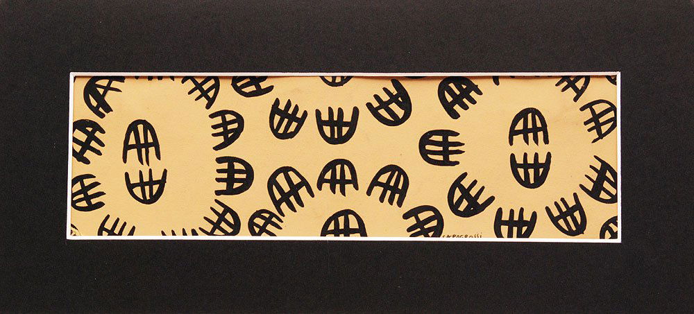 Giuseppe Capogrossi (1900-1972) Italian, abstract, wate: Giuseppe Capogrossi (1900-1972) Italian, abstract, watercolor, 3 1/4" x 10", signed