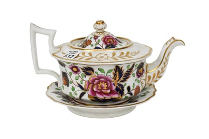 Antique Imari English coffee pot, 10 x 8 inches