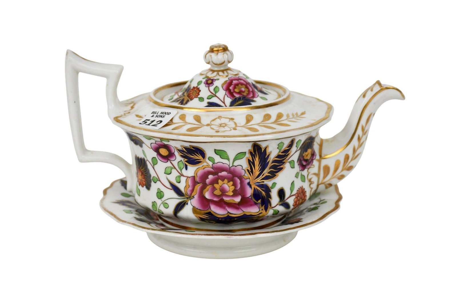 Antique Imari English coffee pot, 10 x 8 inches: Antique Imari English coffee pot, 10 x 8 inches