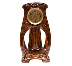 Decorative Art Nouveau Shelf Clock, Medea Italy, 15"h x 8"w x 6"d