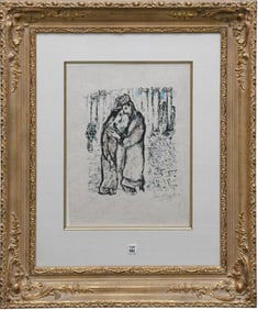 Marc Chagall (1887-1985) Color Lithograph on Japon paper, David and Bathsheba, pencil signed lower