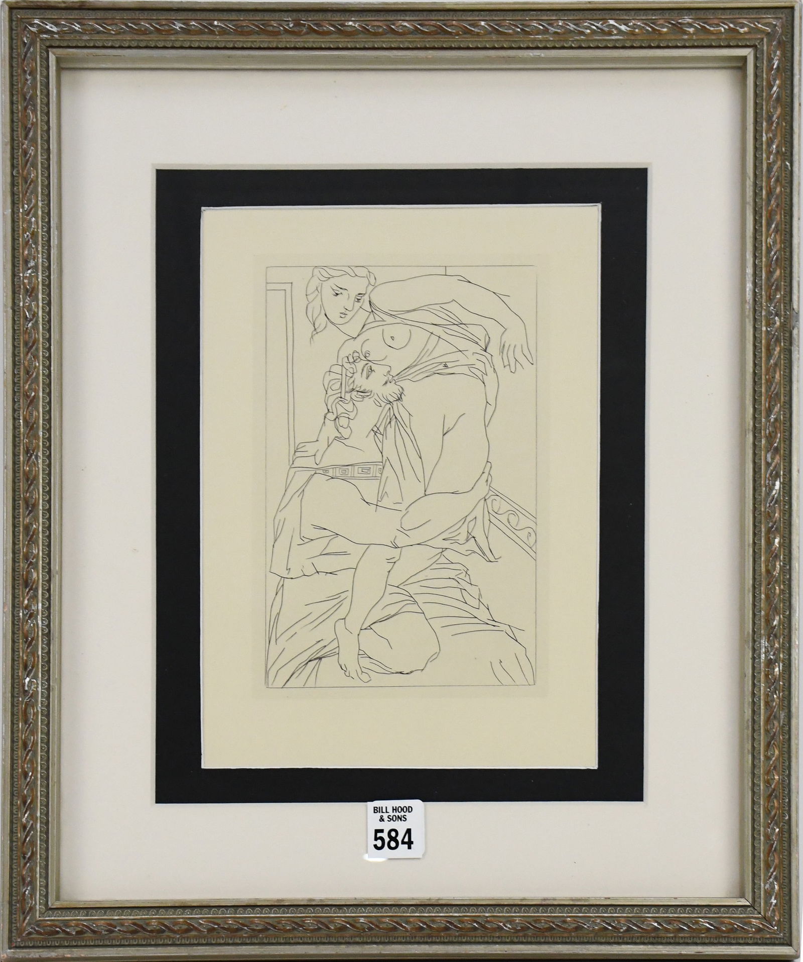 Pablo Picasso etching from the Estrata suite- Lysistrata-1934.  sheet size is 8 1/4 × 10 3/4 (1 of 6)