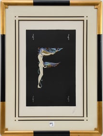 Erte (Russian/ French 1892-1990) Lithograph “F" pencil signed lower right, 103/350. Sight