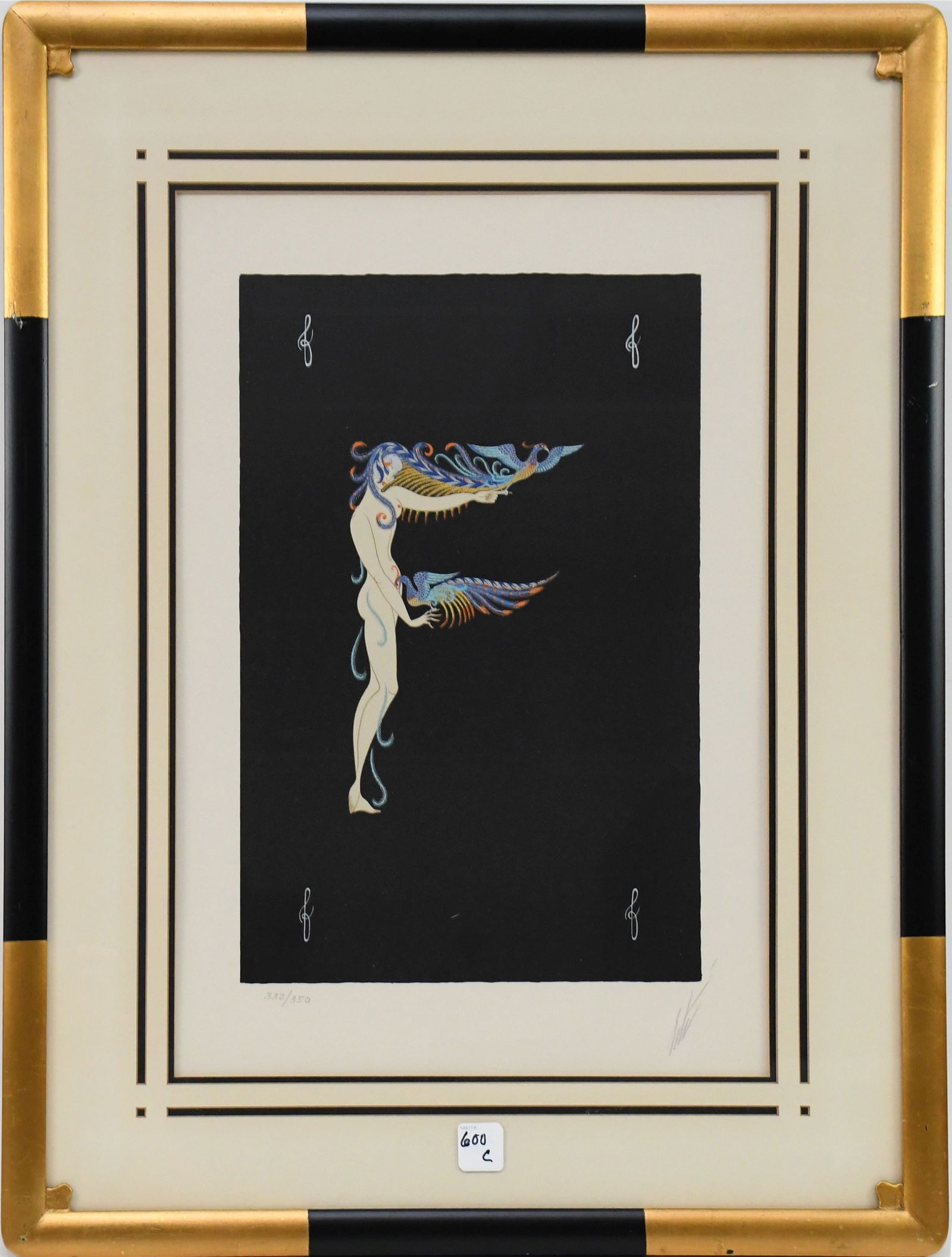 Erte (Russian/ French  1892-1990) Lithograph “F"  pencil signed lower right, 103/350.  Sight (1 of 5)