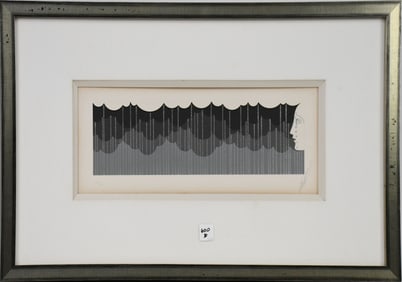 Erte (Russian/ French 1892-1990) Serigraph RAIN. pencil signed lower right, 106/300. Sight size