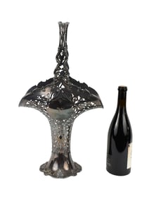 Birks Sterling Brides Flower Basket with Glass Insert, 20" x 11" Wt. 35 ozt