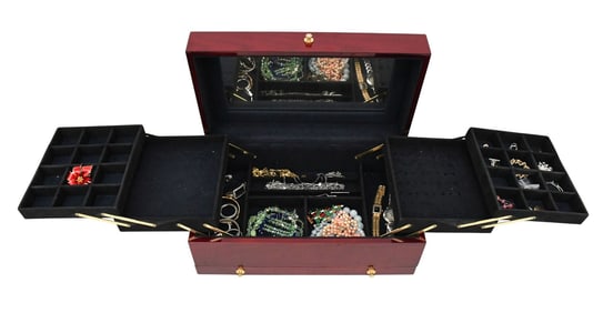 Jewelry Box by Lori Griener with Costume Jewelry. Watches, Necklaces, Bracelets, Brooches and
