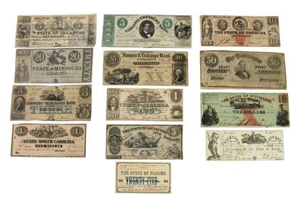 13- Treasury Notes. THE STATE OF ALABAMA – ONE DOLLAR 1863 1st Series CR 1, CR #133 North Carolina