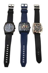 3 Men's Locman Quartz Watches. Locman Sport 38mm, Locman Stealth ref. 300 44mm, Locman stealth ref.