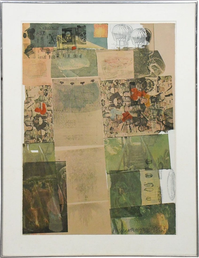 Robert Rauschenberg (American, 1925-2008) Silkscreen, Deposit-1975. sheet size 30 x 22??, pencil (1 of 7)