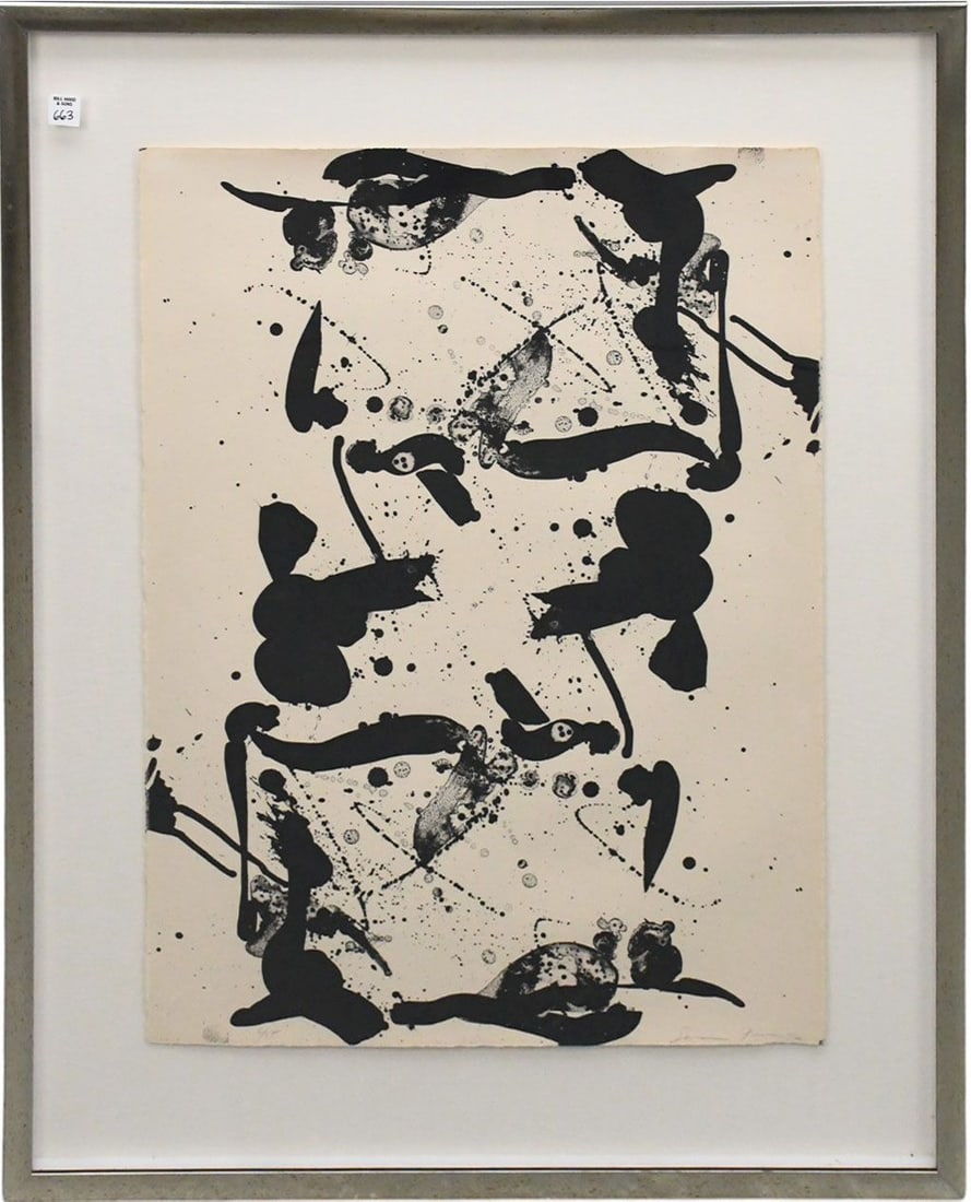 Sam Francis (American, 1923-1994) Lithograph, Up and Down- 1967. Pencil signature also with blind (1 of 7)