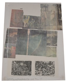 Robert Rauschenberg (American, 1925-2008) Mixed media Townscapes graphic 1979. HC 6/10 sign lower