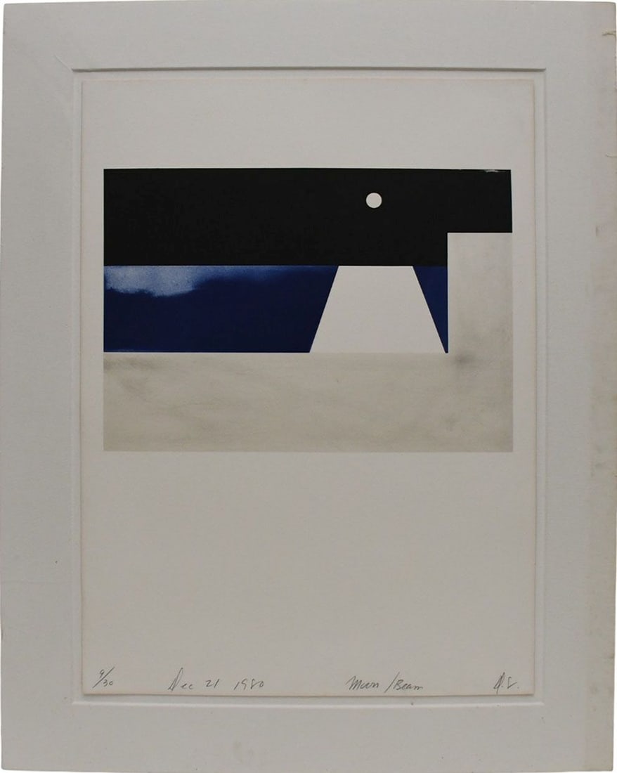 Donald Sultan (American, b. 1951) Lithograph- Moonbeam December 21, 1980. edition 9/30. signed low (1 of 4)