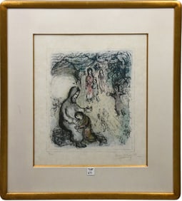 Marc Chagall (1887-1985) Color Lithograph, Jacob‘s blessing- 1979 on Japon paper, Edition 9/50,