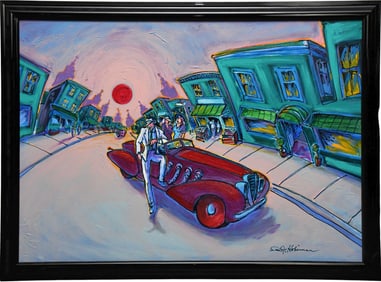 Rickey Hohimer (American, 1946-2021) oil on canvas, The last of the two seater- 1993. canvas 38-1/2