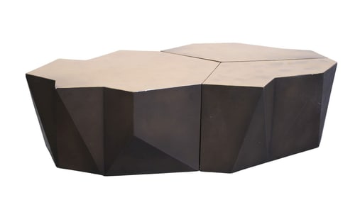 Peninsula Home Collection, Hudson 3 Pc. Modular Cocktail Table, Gold & Black, (some wear at corners