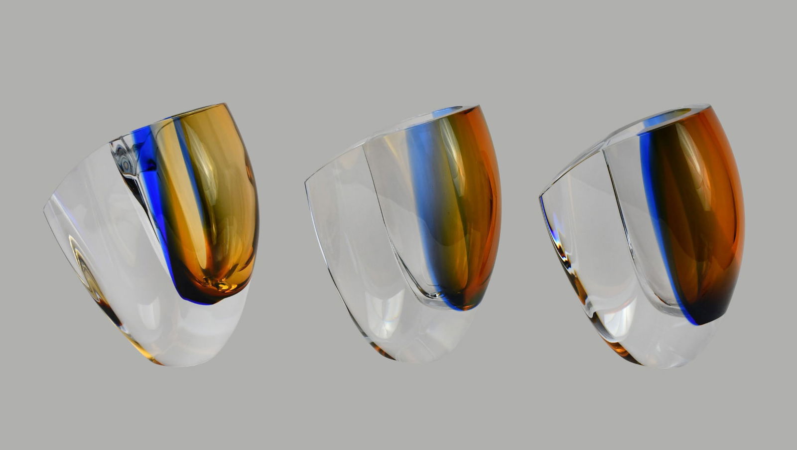 3 Kosta Boda Vases, Mirage, New in Original Boxes, 8 1/2"h x 6 1/4"w x 3 3/4"d (1 of 13)