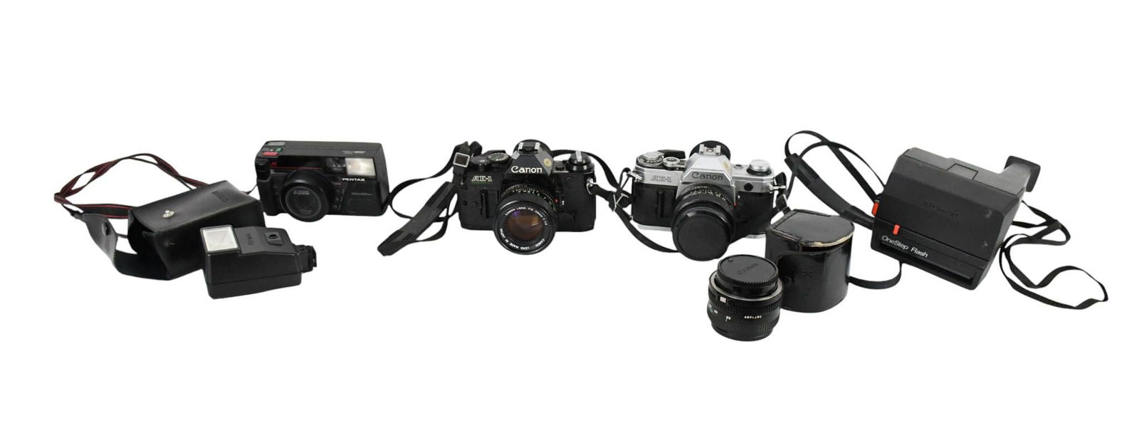 Vintage Camera Lot, CANON, PENTAX - Comprising: A) Camera,CANON, model AE-1 Program, serial # (1 of 9)