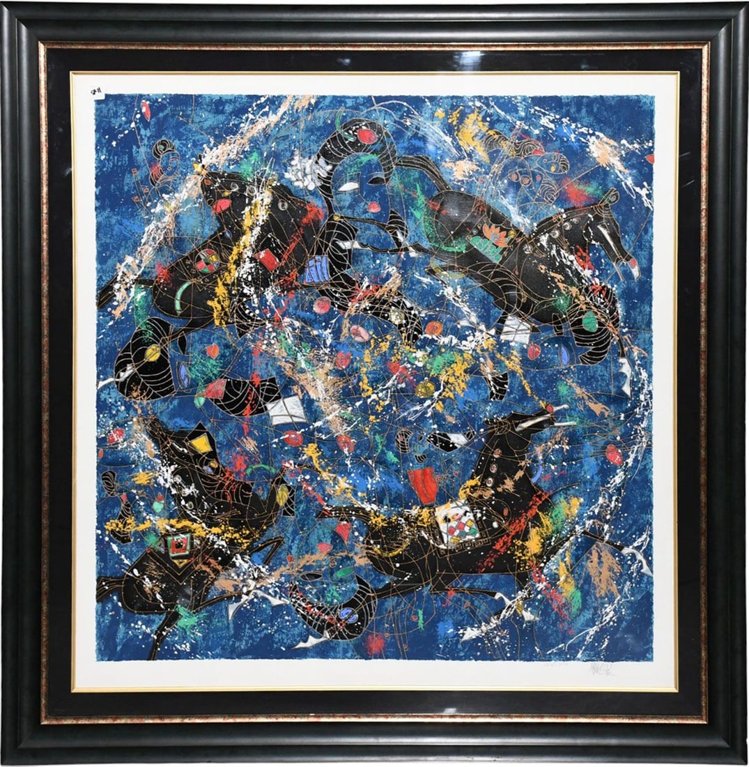 Tiefeng Jiang (Chinese, born 1983). A contemporary color serigraph on silkscreen canvas. Titled (1 of 4)