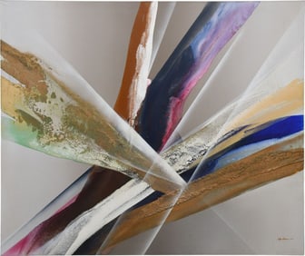 Elba Alvarez (Venezuela b. 1944), 20th century modern abstract painting, oil on canvas, signed and