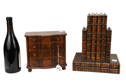 2 Theodore Alexander Decorative Pcs, Wall Bracket in Book Form 12"h x 10 1/2"w x 7 1/2"d) AND 4