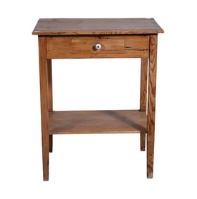 Pine Single Drawer Work Stand, 31"h x 24 1/2"w x