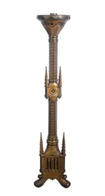 Brass Ecumenical Torchière, 54"h x 11"dia