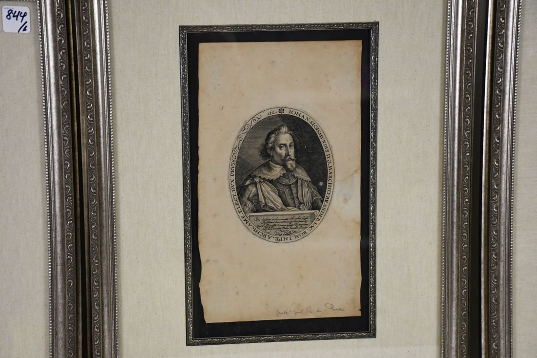 Six 18th Century Engraving Portraits in silver frames , all frames slightly different sizes (1 of 13)