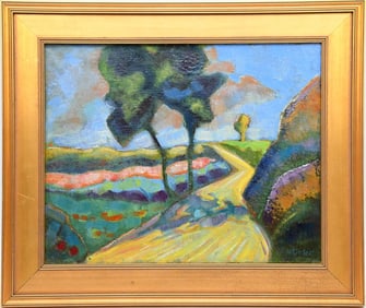 Attributed to: Gabriele Münter (German 1877 - 1962) oil on canvas, Modern Landscape Painting