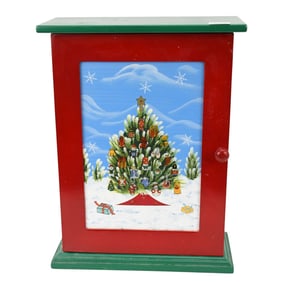 Thomas Pacconi Classical Advent Cabinet Full of glass Christmas Ornaments, 13"h x 10"w x 4"d