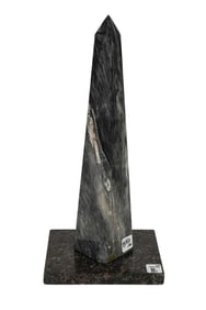 Marble Obelisk with Separate Marble Base, Obelisk 16"h, Base 8" x 6"