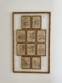 20th Century Chinese Watercolor Paintings 10 framed as 1