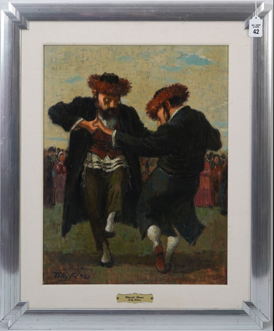 Tully Filmus (American, 1903-1998) Oil on Canvas Painting. Celebration Dance, 20 x 16 inches.: Tully Filmus (American, 1903-1998) Oil on Canvas Painting. Celebration Dance, 20 x 16 inches. Framed size 27" x 23"