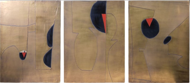 Mixed Media by Sica (Marilyn Sica Thompson, American, b. 1932), Three Abstract Collagraphs