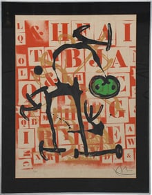 Joan Miró (Spanish, 1893-1983) The Literate Man - Green (Mourlot 615)