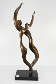 Yonathan Darmon (Moroccan, B. 1944) Modernist Bronze Sculpture of 2 abstract figures, which can